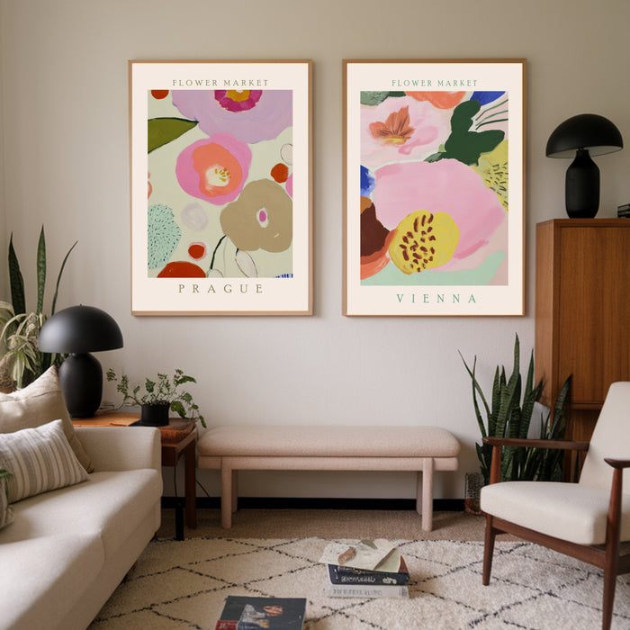Flower Market Set Of Two Art Prints