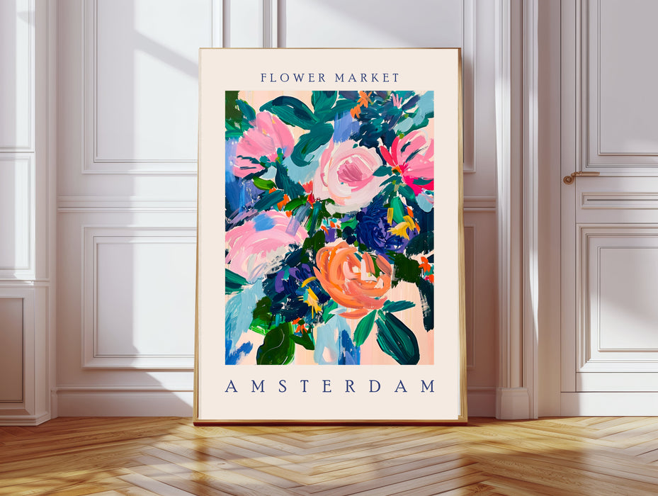 Flower Market Amsterdam Botanical Art Print