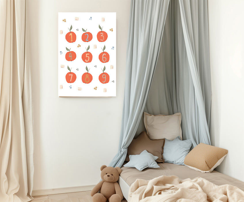 Apple Number Chart Nursery Art Print
