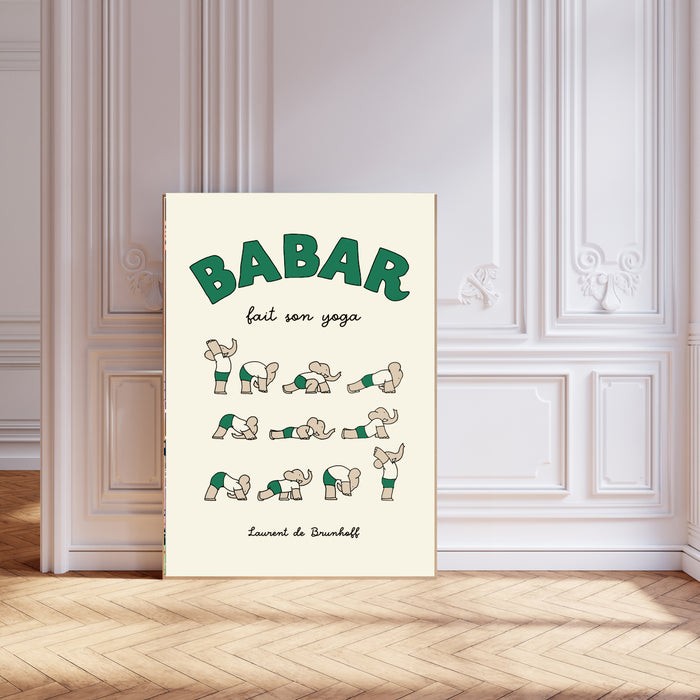 Babar the Elephant Yoga Vintage Nursery Art Print