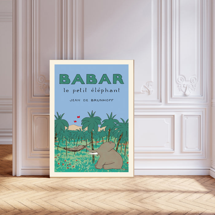 Babar the Elephant Holiday Vintage Nursery Art Print