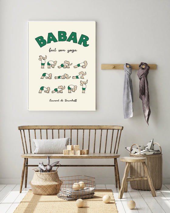 Babar the Elephant Yoga Vintage Nursery Art Print