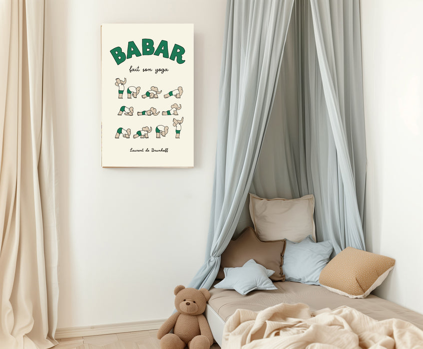 Babar the Elephant Yoga Vintage Nursery Art Print