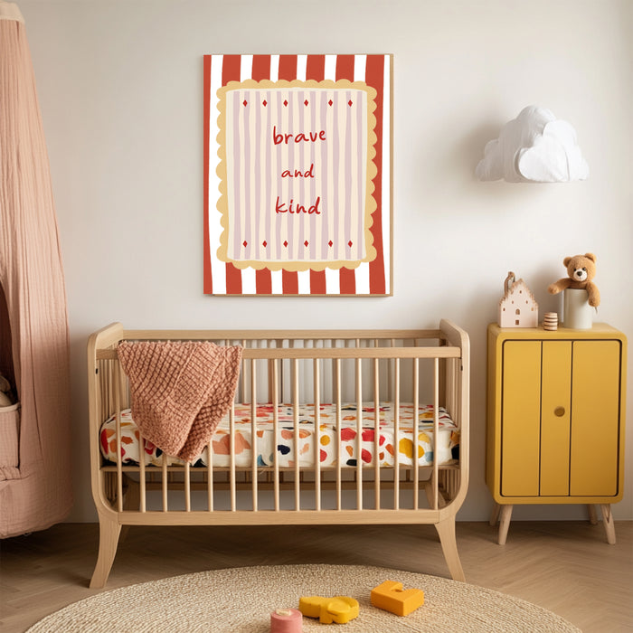 Brave and Kind Nursery Art Print