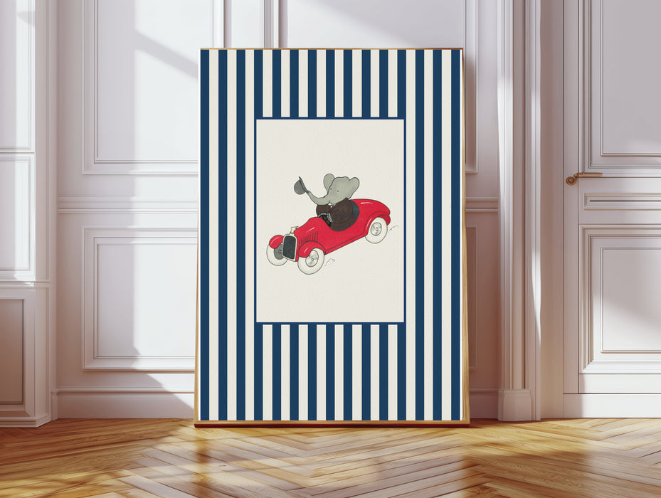 Babar The Elephant Blue Set Of Two Art Prints