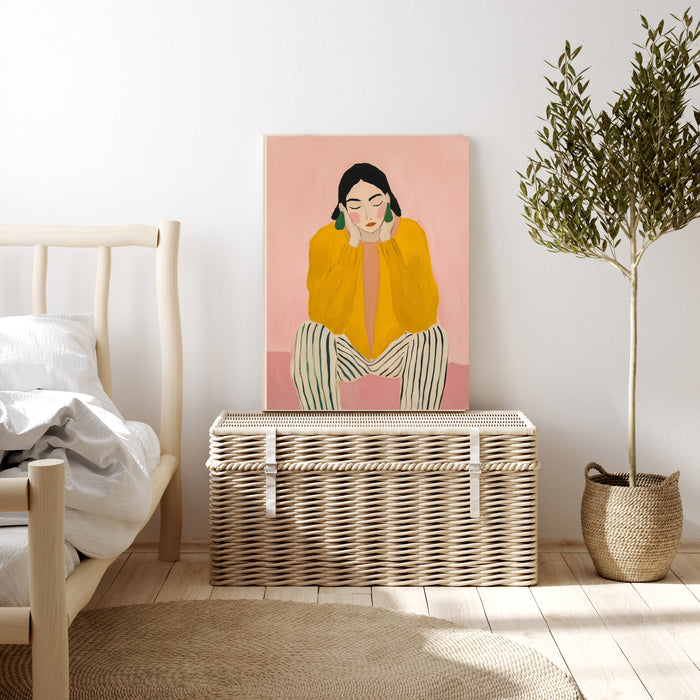 Portrait Of A Woman Siting Art Print