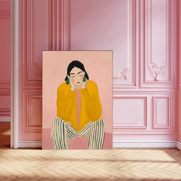 Portrait Of A Woman Siting Art Print