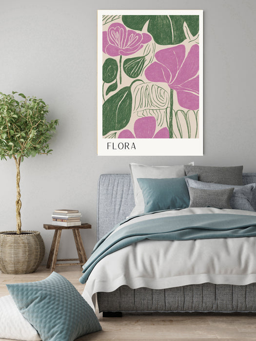 Flora Purple Abstract Flower Art Print
