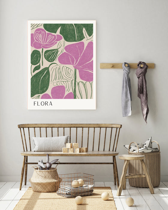 Flora Purple Abstract Flower Art Print