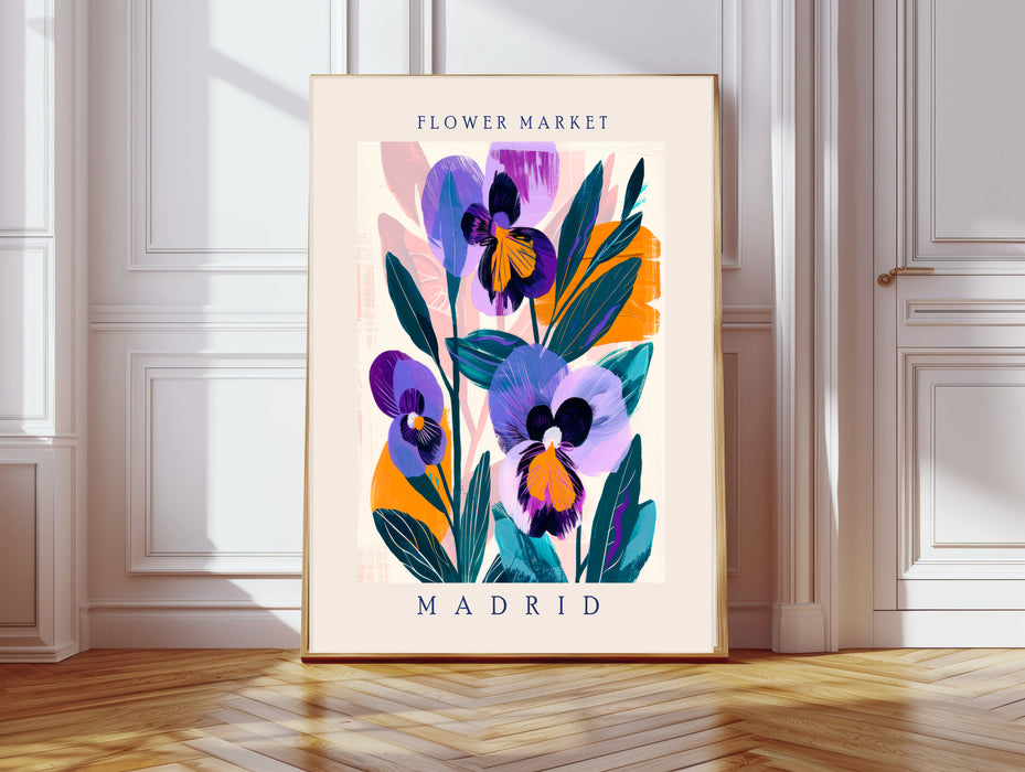 Flower Market Madrid Botanical Art Print