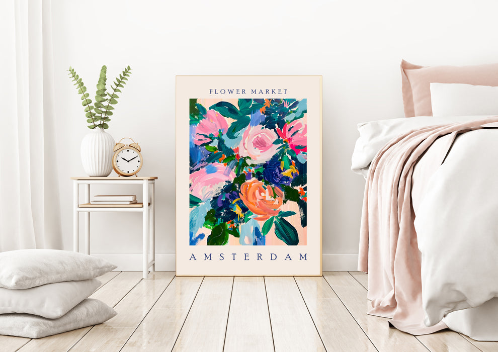 Flower Market Amsterdam Botanical Art Print