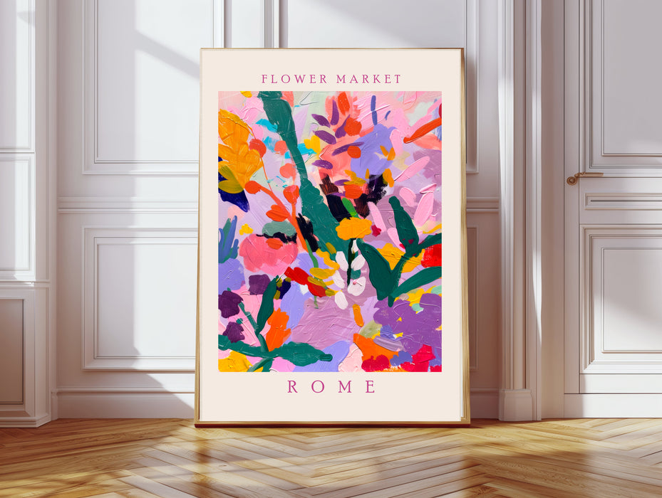 Flower Market Rome Botanical Art Print
