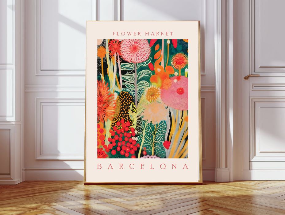 Flower Market Barcelona Botanical Art Print
