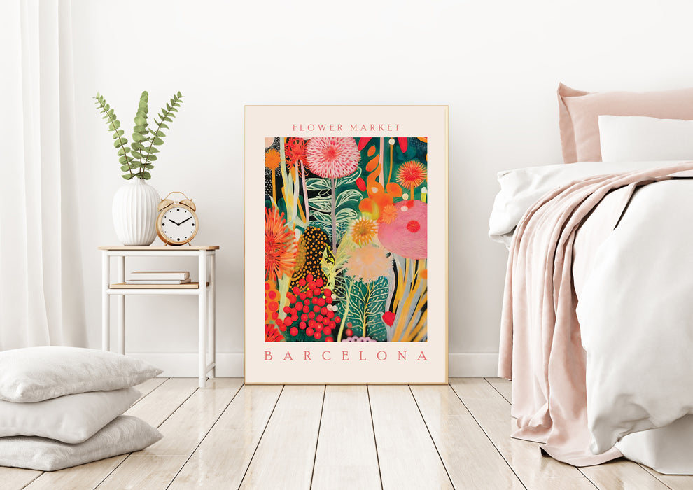 Flower Market Barcelona Botanical Art Print