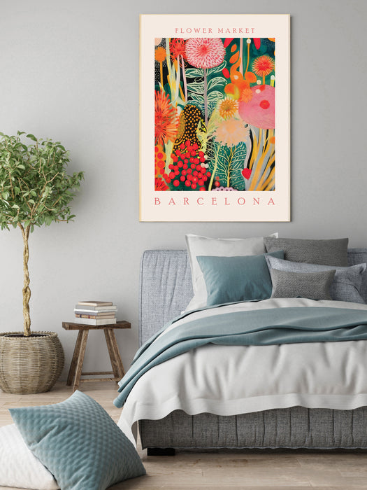 Flower Market Barcelona Botanical Art Print