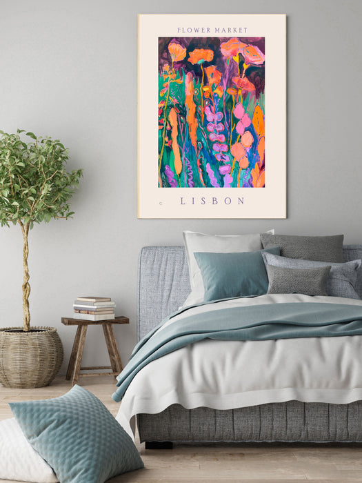Flower Market Lisbon Botanical Art Print