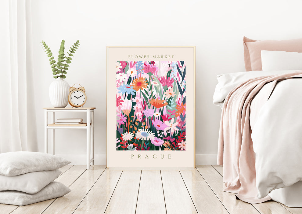 Flower Market Prague Botanical Art Print