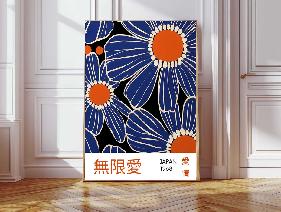 Japanese Blue Flowers Art Print