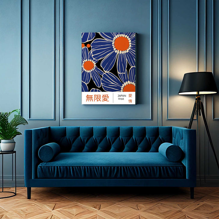Japanese Blue Flowers Art Print