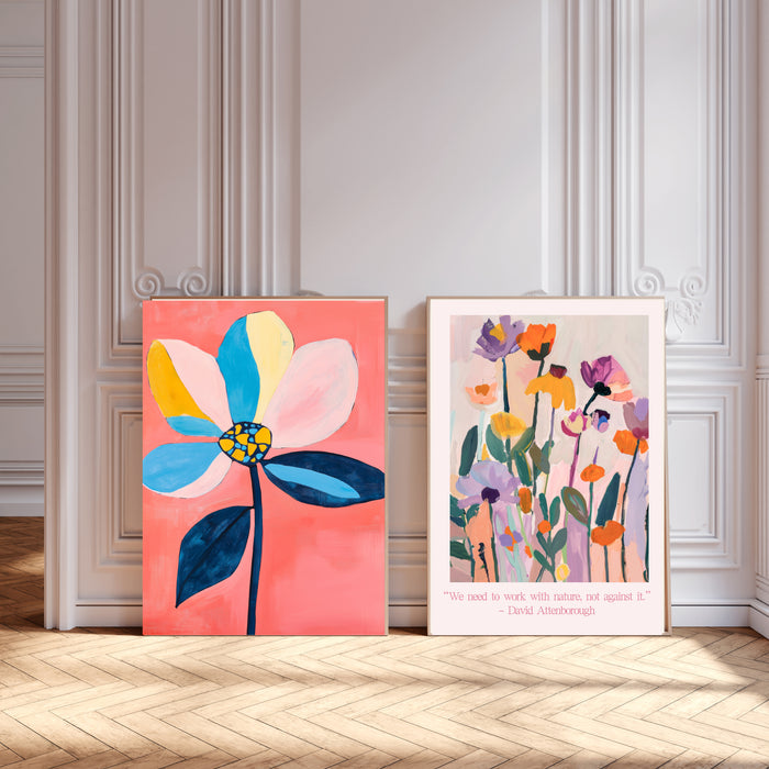 Flower David Attenborough Art Prints Set Of Two