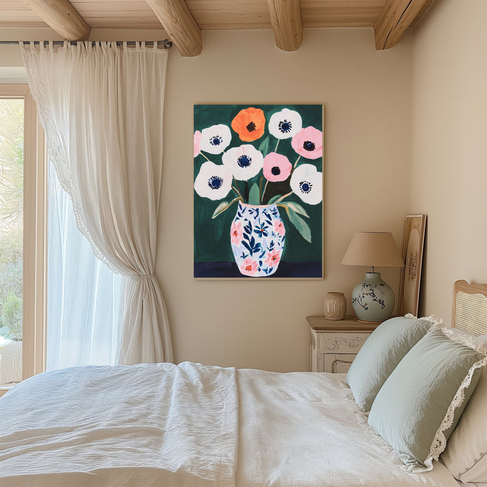 Still Life Green Flower Vase Art Print