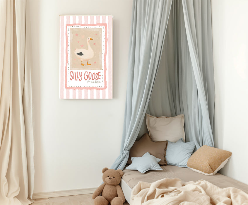 Silly Goose On The Loose  Vintage Nursery Art Print