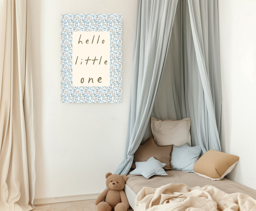 Hello Little One Floral Nursery Art Print