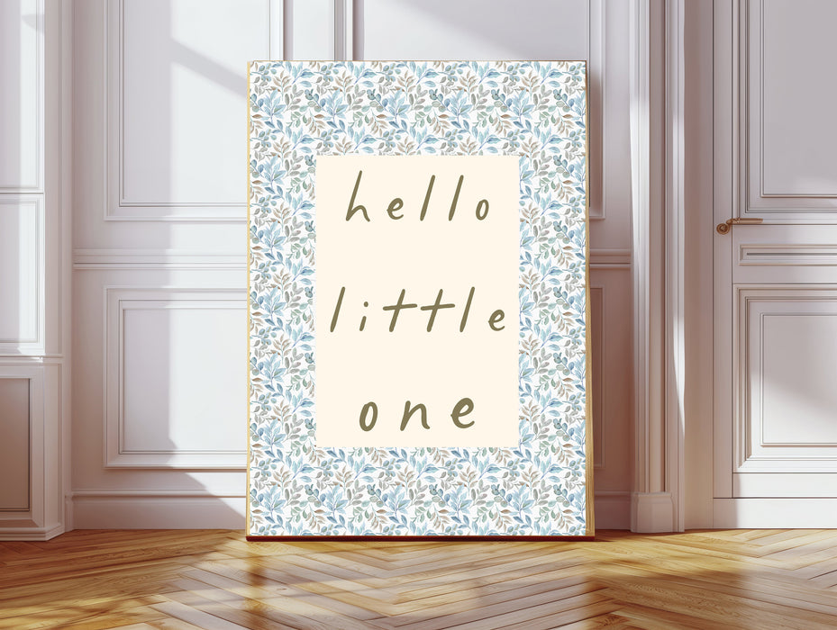 Hello Little One Floral Nursery Art Print