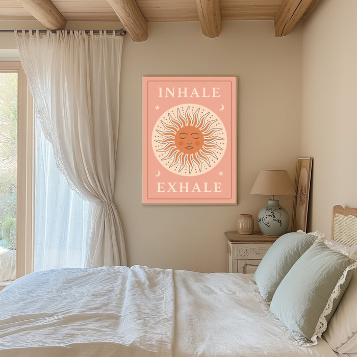 Inhale, Exhale Meditation Pink Celestial Art Print