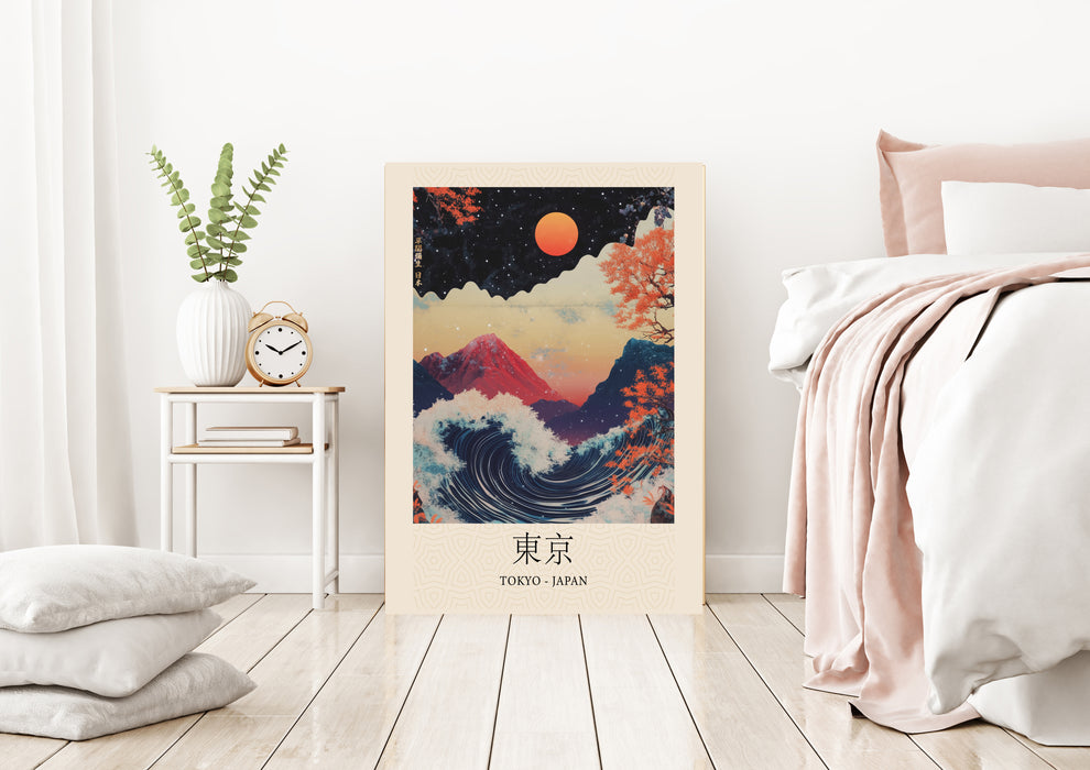 Japanese Kyoto Mountains Art Print