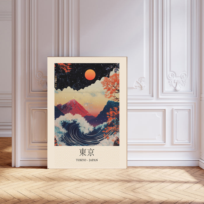 Japanese Kyoto Mountains Art Print