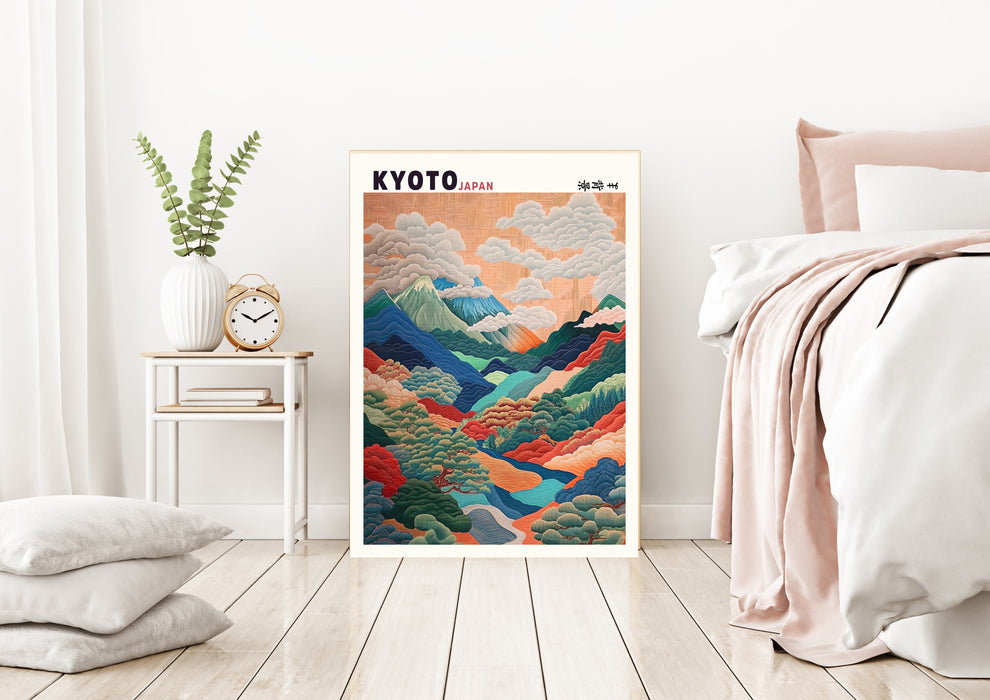 Japanese Kyoto Mountains Art Print
