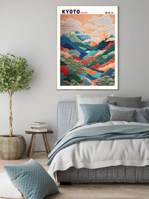 Japanese Kyoto Mountains Art Print
