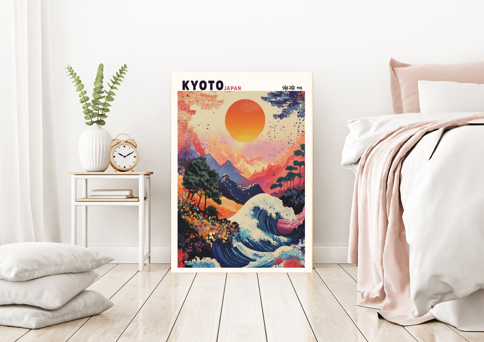 Japanese Kyoto Mountains Art Print