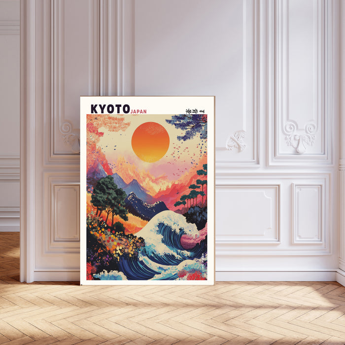 Japanese Kyoto Mountains Art Print