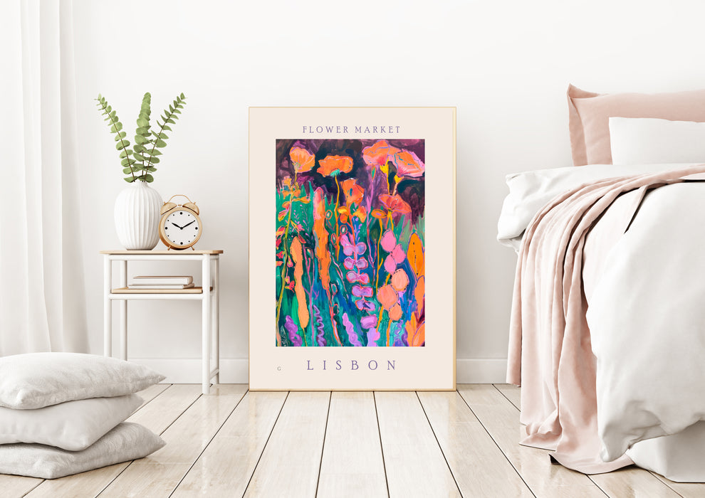 Flower Market Lisbon Botanical Art Print