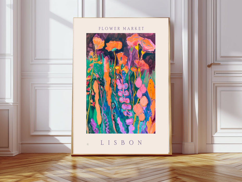 Flower Market Lisbon Botanical Art Print