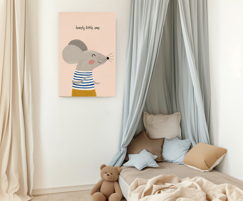 Lovely Little One Mouse Nursery Art Print