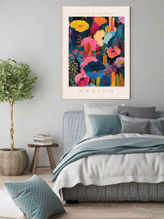 Flower Market Mexico Botanical Art Print