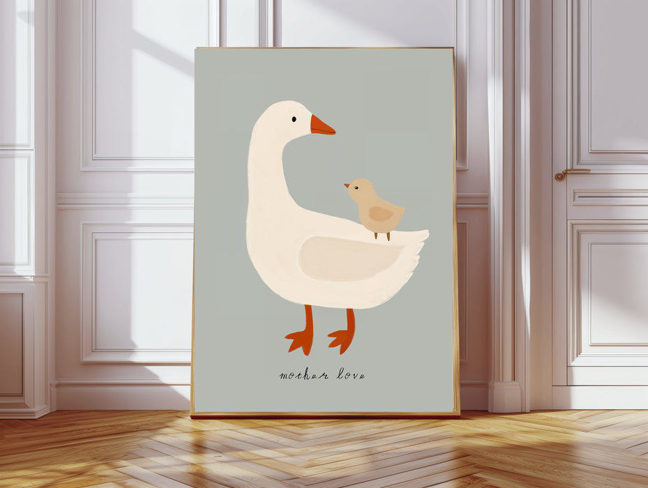 Goose 'Mothers Love' Nursery Art Print