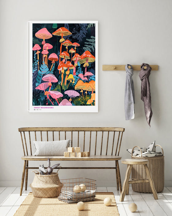 Japanese Sweet Mushroom Art Print