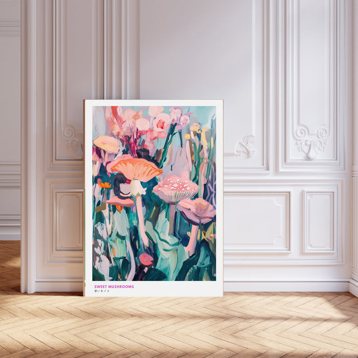 Japanese Sweet Mushroom Watercolour Art Print