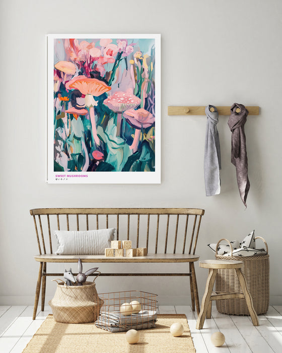 Japanese Sweet Mushroom Watercolour Art Print