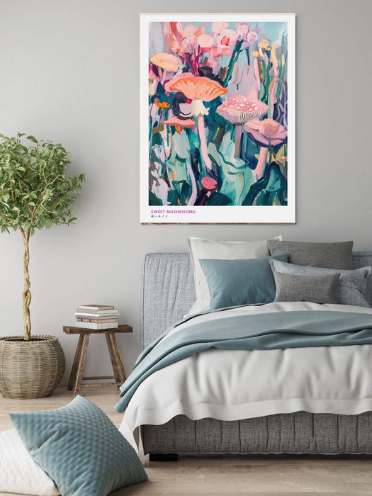 Japanese Sweet Mushroom Watercolour Art Print