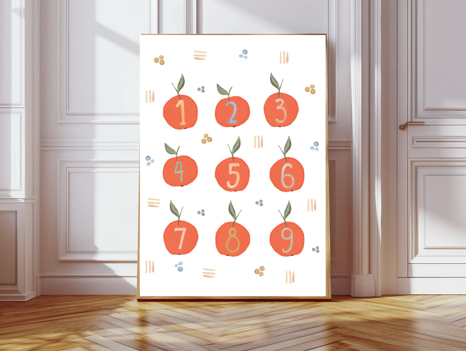 Apple Number Chart Nursery Art Print