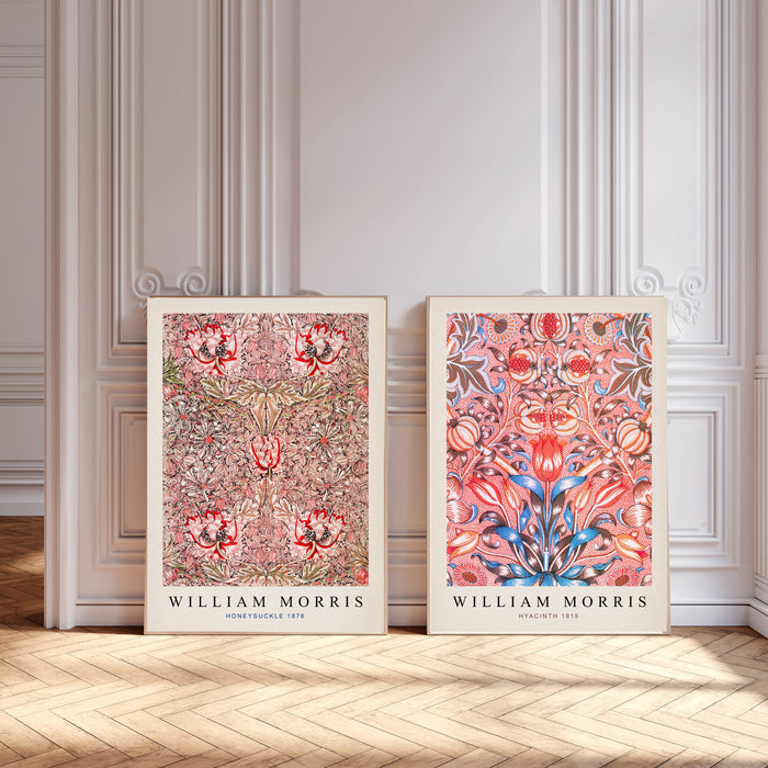 William Morris Honeysuckle Pink Set Of Two Art Prints