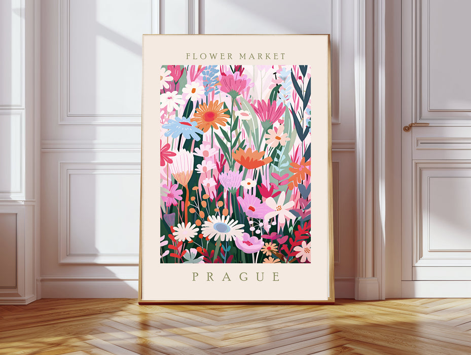 Flower Market Prague Botanical Art Print