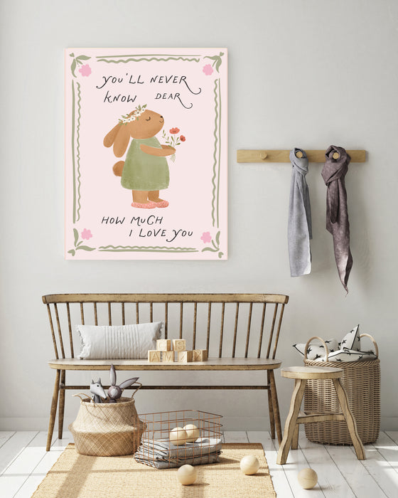 Rabbit Love Quote Nursery Art Print