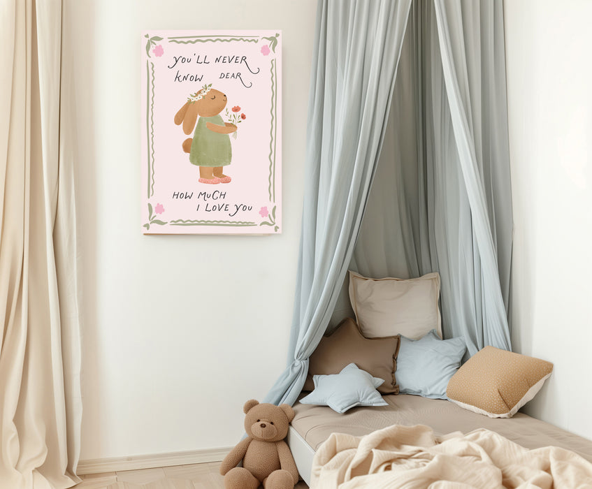 Rabbit Love Quote Nursery Art Print