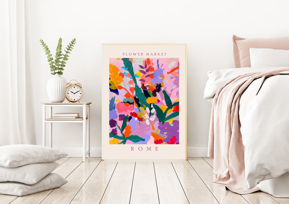 Flower Market Rome Botanical Art Print